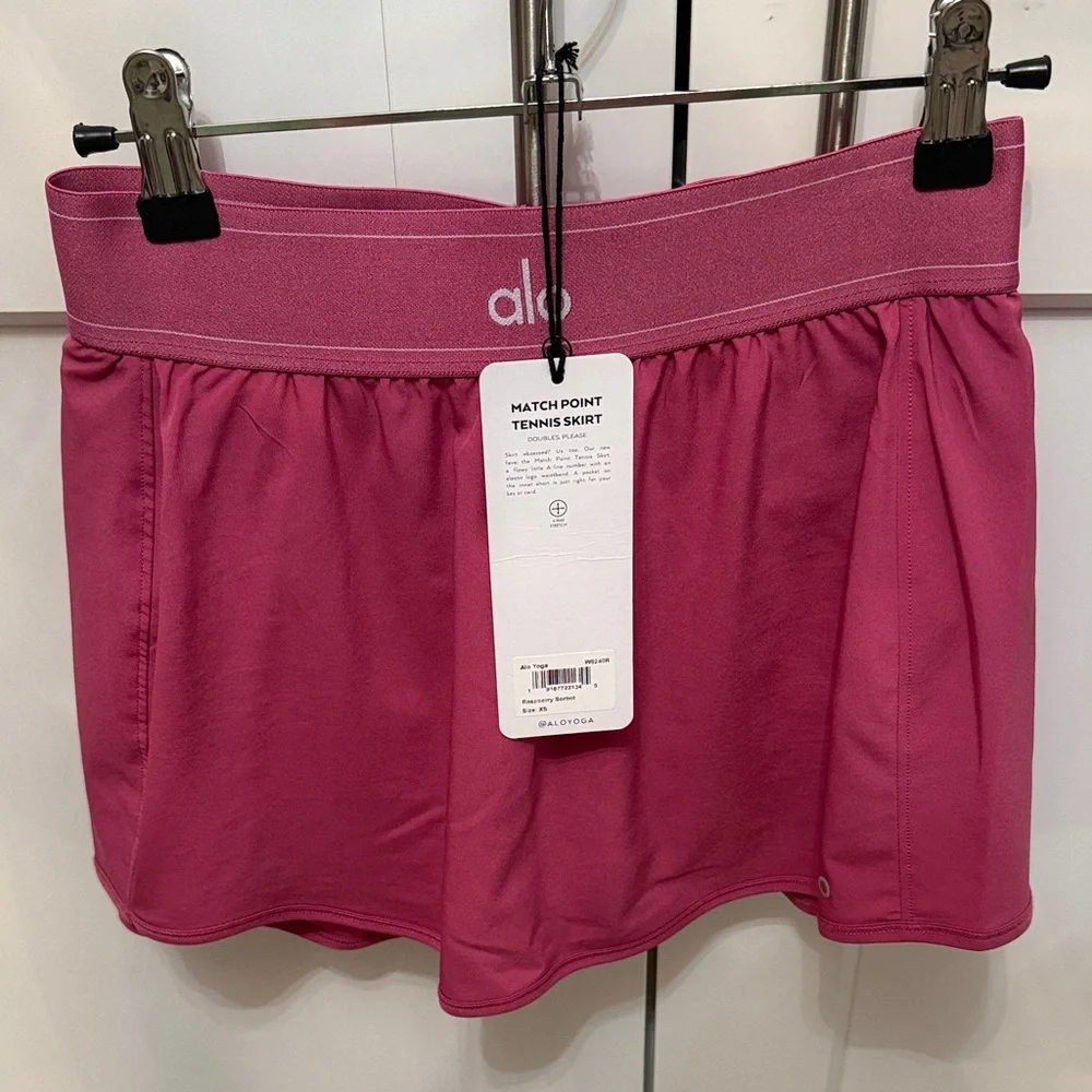 ALO Yoga Match Point Tennis Skirt in Raspberry Sorbet XS